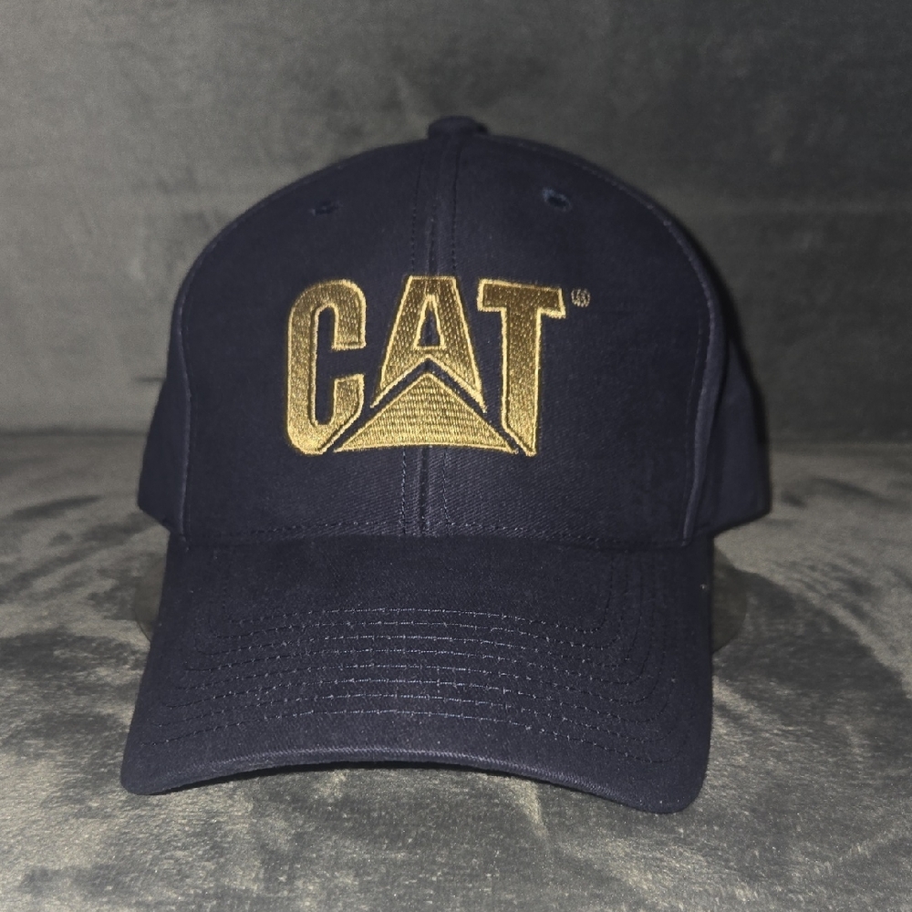 CAT Men's Dark Blue and Gold Logo Cap